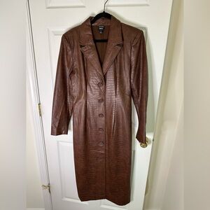 Bar III Sofia Richie Faux-Leather Crocodile Coat, Created for Macys